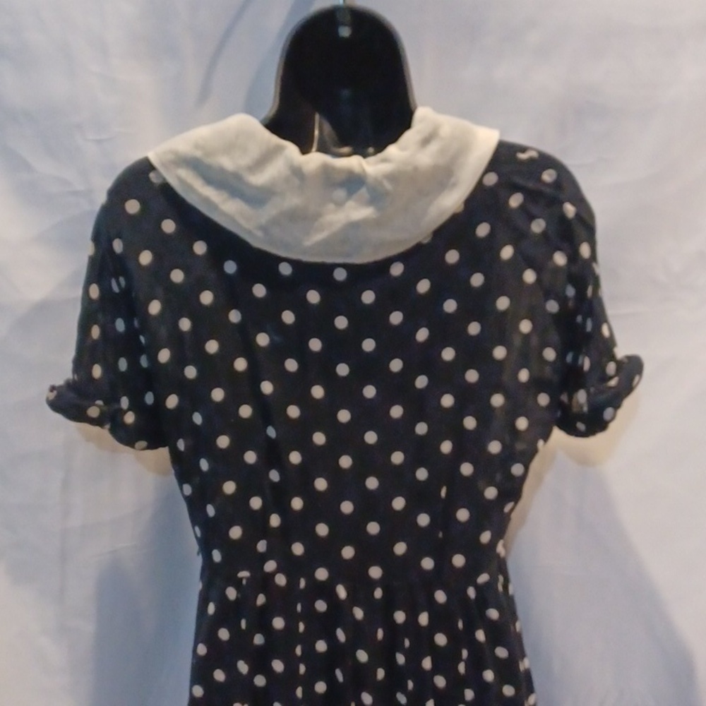 Vintage polka dot dress semi sheer - Picture 8 of 10